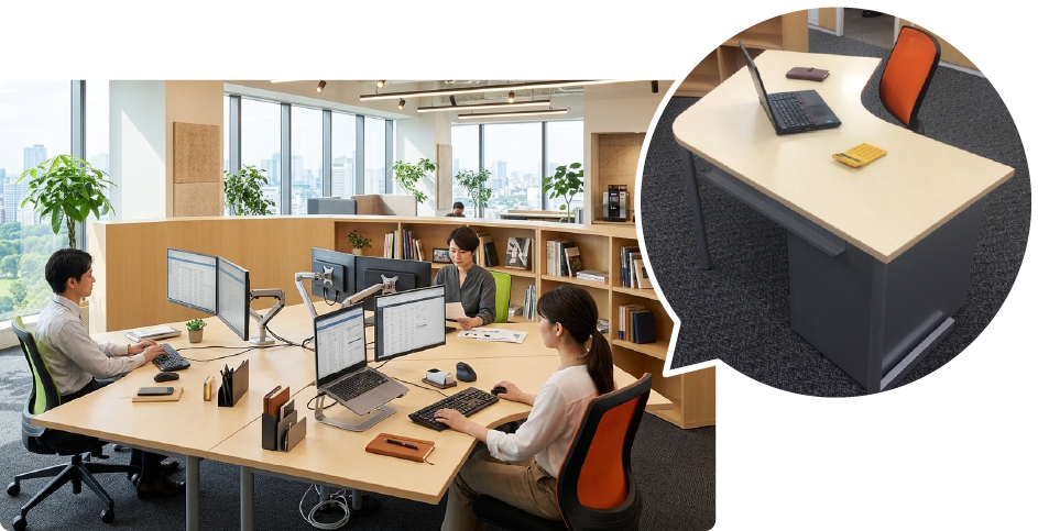 ブーメランデスク VALTEC ブーメランデスク