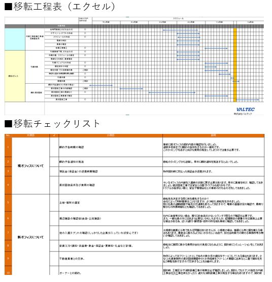 移転工程表・チェックリスト