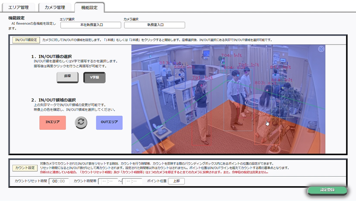 V字線により柔軟なカウント