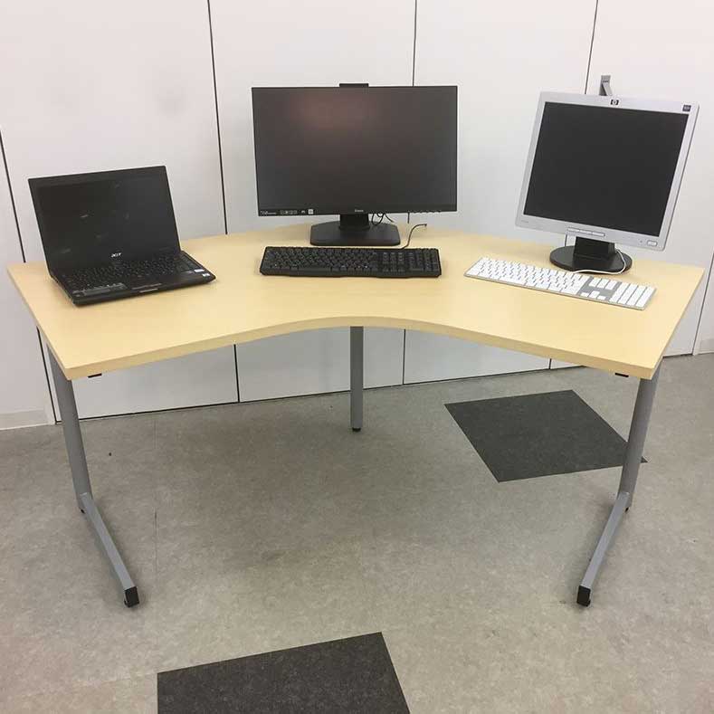 木製マルチモニターデスク VALTEC ブーメランデスク　Sサイズ